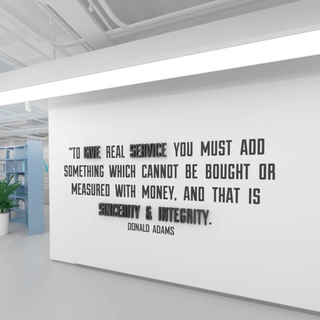 Quote To Give Real Service, Inspirational Workplace, Productivity Gift, Wall Art Mindfulness, Gift Decor Office Decor, Skugirese - image 1