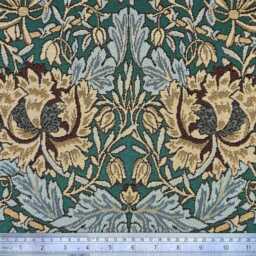 Custom Made William Morris Honeysuckle Emerald Blackout/Lining Curtains 3 - thumbnail 2