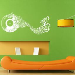 Floral Musical Notes Treble Clef Wall Sticker Vinyl Mural Decal Home House Apartment Art Decor Free Shipping L063 - thumbnail 1