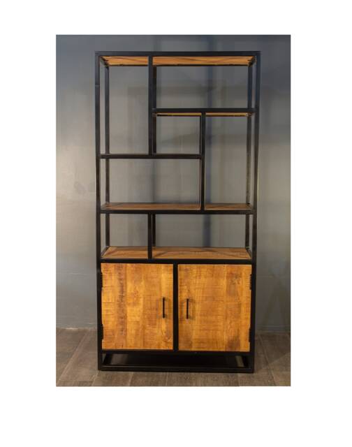 Room Divider Balt Bookcase Made Of Solid Mango Wood With Iron Frame Available in Various Sizes Living Room Shelf - image 1