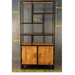 Room Divider Balt Bookcase Made Of Solid Mango Wood With Iron Frame Available in Various Sizes Living Room Shelf - thumbnail 4