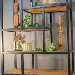 Room Divider Balt Bookcase Made Of Solid Mango Wood With Iron Frame Available in Various Sizes Living Room Shelf - thumbnail 3