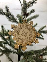 Boho Christmas Ornament, Style Wooden Decor, Natural Wood Bohemian Home Tree Holiday Decoration - thumbnail 1