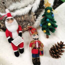Colourful Christmas Tree Ornament Handmade Felt Fairtrade Wool Decoration - thumbnail 3