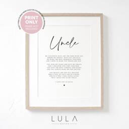 Personalised Uncle Poem A4 Unframed Print From Niece Nephew, Birthday Gift, Christmas Gift For - thumbnail 3