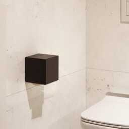 Black Toilet Holder, Modern Paper Dispenser Bathroom Accessories, Minimalist Storage Cubo - thumbnail 2