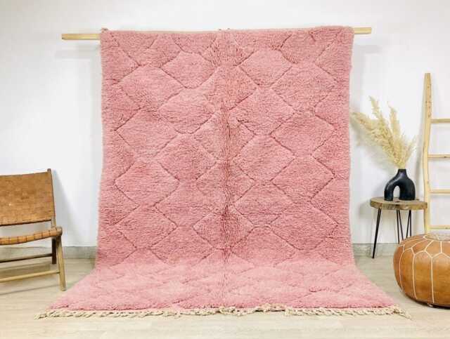 Pink Diamond Shag Moroccan Rug, Custom Handmade Rugs, Living Room Area Boho Decor, Large Berber Wool Carpet - image 1