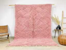 Pink Diamond Shag Moroccan Rug, Custom Handmade Rugs, Living Room Area Boho Decor, Large Berber Wool Carpet - thumbnail 1