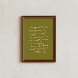 Happiness Is Happening Print Handwritten - Cosy Quote Art, Mid Century Retro Mindful Positive Poster, Warm Aesthetic - thumbnail 2
