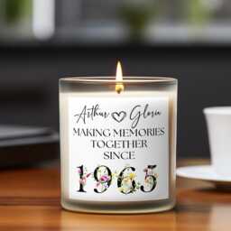 60Th Wedding Anniversary Candle, Diamond Gift, Personalised Mum & Dad - thumbnail 3