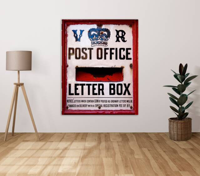Queen Victoria Letter Box Post Office - Metal Sign Plaque Wall Art Decor Signage