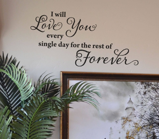 Love You Forever Wall Decal Master Bedroom Vinyl Lettering - image 1