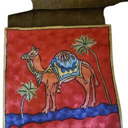 "Silk Embroidery Throw Cushion Cover -Red Camel 16""x16" - thumbnail 2