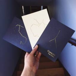 Aries Zodiac Sign/Constellation Art Print Gold Foil Wall Astrology Home Decor March-April Birthday On Cream Or Navy - thumbnail 4