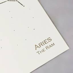Aries Zodiac Sign/Constellation Art Print Gold Foil Wall Astrology Home Decor March-April Birthday On Cream Or Navy - thumbnail 3
