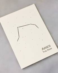 Aries Zodiac Sign/Constellation Art Print Gold Foil Wall Astrology Home Decor March-April Birthday On Cream Or Navy - thumbnail 1