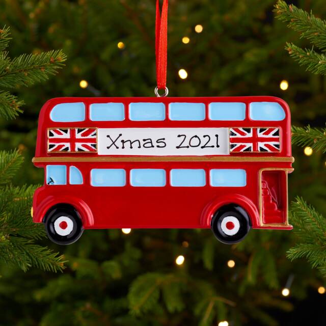 Personalised Christmas Tree Decoration Ornament - London Bus