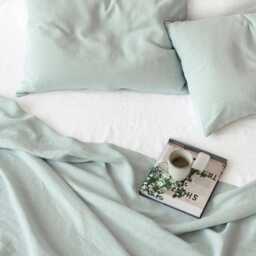 Dusty Blue Linen Pillowcase - Soft Stonewashed Flax Sham Custom Size Breathable Pillow Cover Muted Bedding Accent in European - thumbnail 2