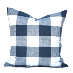 Two Blue Pillow Covers, Decorative Throw Pillow, Accent Throw Pillow, Plaid Navy Pillow - thumbnail 2