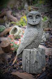Bernie - The Barn Owl Handmade Stone Garden Ornament - thumbnail 1