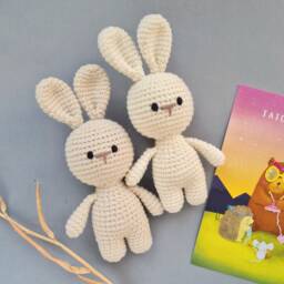 Crochet Small Bunny Doll, Crochet Toy For Toddler, Amigurumi - thumbnail 3