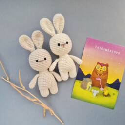 Crochet Small Bunny Doll, Crochet Toy For Toddler, Amigurumi - thumbnail 2