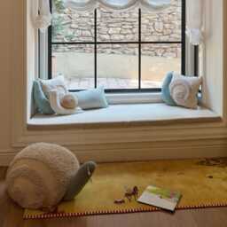 Snail Pouf Cover, Curly Sherpa Fleece, Kids Room Decor - thumbnail 4