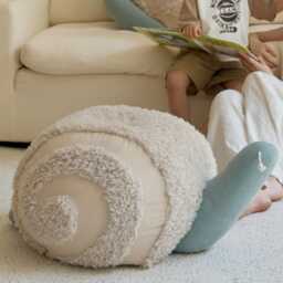 Snail Pouf Cover, Curly Sherpa Fleece, Kids Room Decor