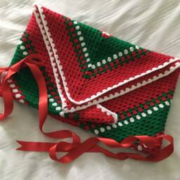 "Hand Made Acrylic Blanket. Thick & Warm. Travel Rug. Size 35"" X34" - thumbnail 4