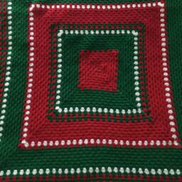 "Hand Made Acrylic Blanket. Thick & Warm. Travel Rug. Size 35"" X34" - thumbnail 3