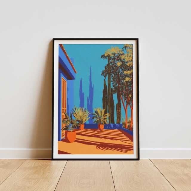 Jardin Majorelle Wall Art Print Moroccan Garden - Marrakesh Travel Poster - image 1