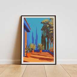 Jardin Majorelle Wall Art Print Moroccan Garden - Marrakesh Travel Poster - thumbnail 1
