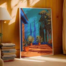 Jardin Majorelle Wall Art Print Moroccan Garden - Marrakesh Travel Poster - thumbnail 3