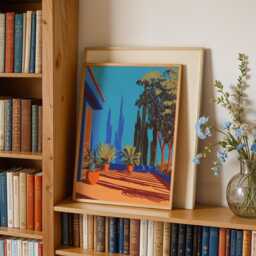 Jardin Majorelle Wall Art Print Moroccan Garden - Marrakesh Travel Poster - thumbnail 2