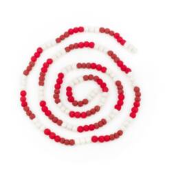 Mini Crimson Pom Garland - Christmas Party Decoration Felt Handmade Biodegradable Fair Trade - thumbnail 2