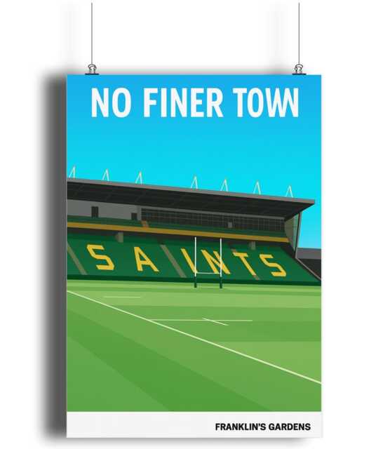 No Finer Town - Saints Rugby Print - Unique Wall Art Gift For Fans