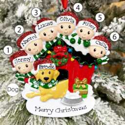 Personalised Family Christmas Xmas Tree Decoration Ornament - With Dog in Kennel - thumbnail 4