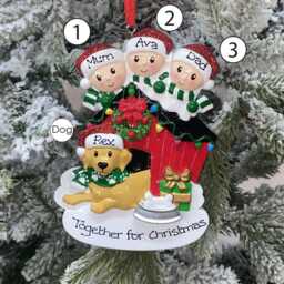 Personalised Family Christmas Xmas Tree Decoration Ornament - With Dog in Kennel - thumbnail 3