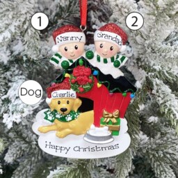 Personalised Family Christmas Xmas Tree Decoration Ornament - With Dog in Kennel - thumbnail 2