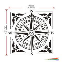Victorian Compass Stencil, For Walls Art & Furniture. St61 - thumbnail 2