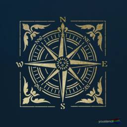 Victorian Compass Stencil, For Walls Art & Furniture. St61 - thumbnail 1