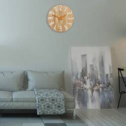 Clock Wall Wood Clock Slim_Wood_Orange 33, 5cm/ 13.19 - thumbnail 3