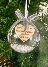 Personalized Our First Christmas Together Bauble, Heart Tree Gift