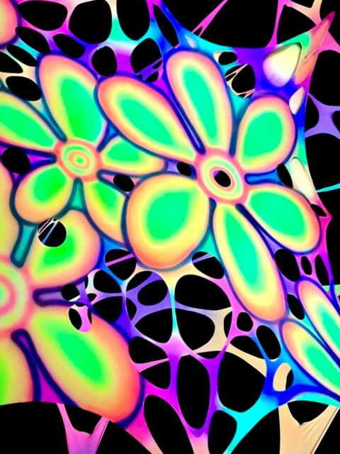 Uv-Reactive Cartoon Daisy Trippy Wall Hanging, Psychedelic Event Decorations, Neon Psy Floral Wedding Decor, Theme Party, Gifts For Dj - image 1
