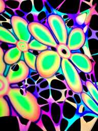Uv-Reactive Cartoon Daisy Trippy Wall Hanging, Psychedelic Event Decorations, Neon Psy Floral Wedding Decor, Theme Party, Gifts For Dj
