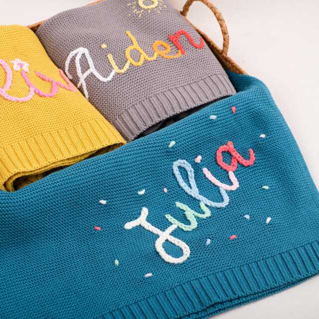 Custom Embroidered Baby Name Blanket - Personalized Keepsake, Soft & Cozy - image 1
