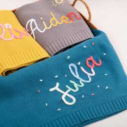 Custom Embroidered Baby Name Blanket - Personalized Keepsake, Soft & Cozy