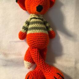 Crocheted Orange Fox Stuffed Animal Toy Stuffie Stuffy Amigurumi Jolly The - thumbnail 2
