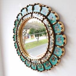 "Peruvian Mirrors ""Armoniosa 30cm Turquoise" - thumbnail 3