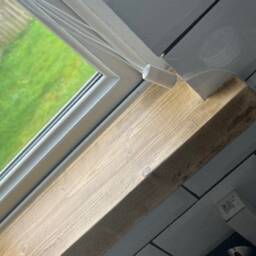 Thin Window Sills, With Front Lip & Corner Notches - Ledge Shelf Farmhouse Decor Wood Display Stand Bathroom Sill Rustic - thumbnail 2